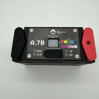 검은색 LiFePO4 12V 오토바이 시작 배터리 A7BS 650 피크 CCA
