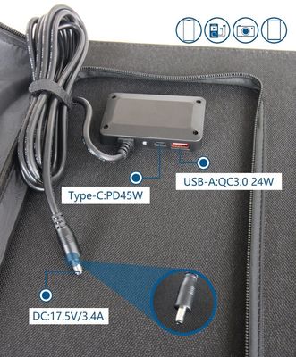 USB-C 출력 Pd 45W 최대 5V/9V/12V/15V 태양 전지 패널 50W 60W 100W 모노 폴리