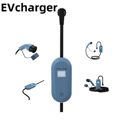 블루 포터블 EV 충전소 3.5kw 모바일 EV 충전기 도로변 사용용