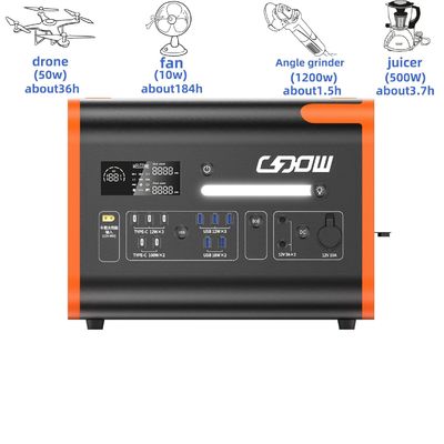 재충전 가능한 태양 전지 12.2000W 캠핑/홈/비상 USB용 LiFePO4 배터리