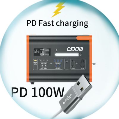 검은색 오렌지 휴대용 LiFePO4 배터리 충전기 1500W/2200W/3000W UPS 전력 발전소