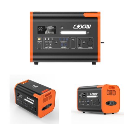 40ah 태양 발전기 전원 소켓 플러그 2200W 휴대용 캠핑 태양광 발전소 오렌지 검은색
