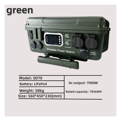 AC 출력 소켓 EU/Jp/Us/Za/UK/Au 7000W 다단계 충전을 위한 휴대용 발전소
