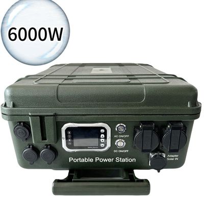 다기능 6000W 최고 3000W 총 출력 전력 디스플레이가 있는 휴대용 발전소