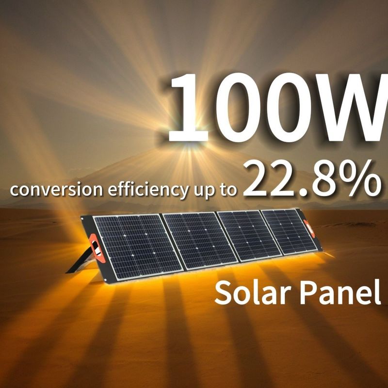 단 결정적 실리콘 100W 200W 태양 전지 패널 PV 셀 모듈 휴대용 접는 태양 전지 패널