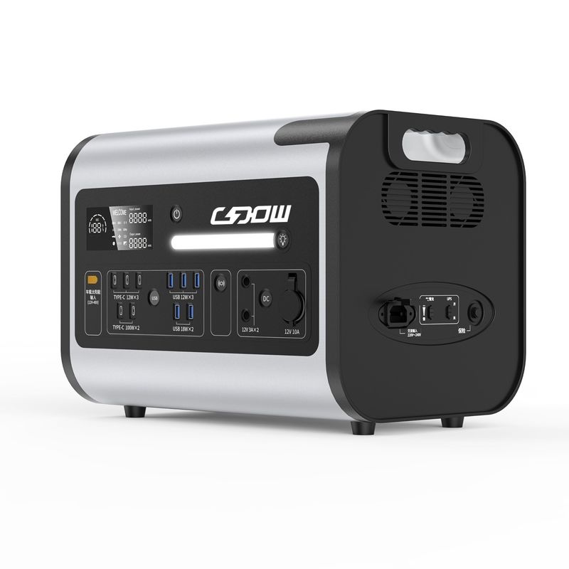 LiFePO4 에너지 저장 전력 AC/DC 태양 발전기 2200W 110V-220V 휴대용 발전소