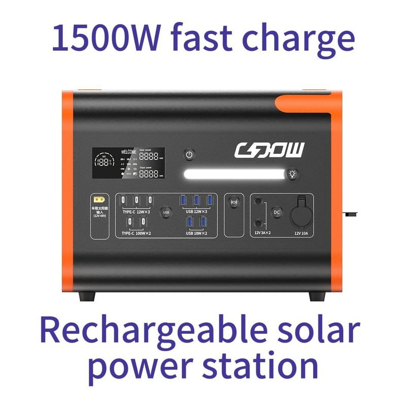 휴대용 태양광 발전소 가족 및 비상용 2200W LiFePO4 배터리 발전기