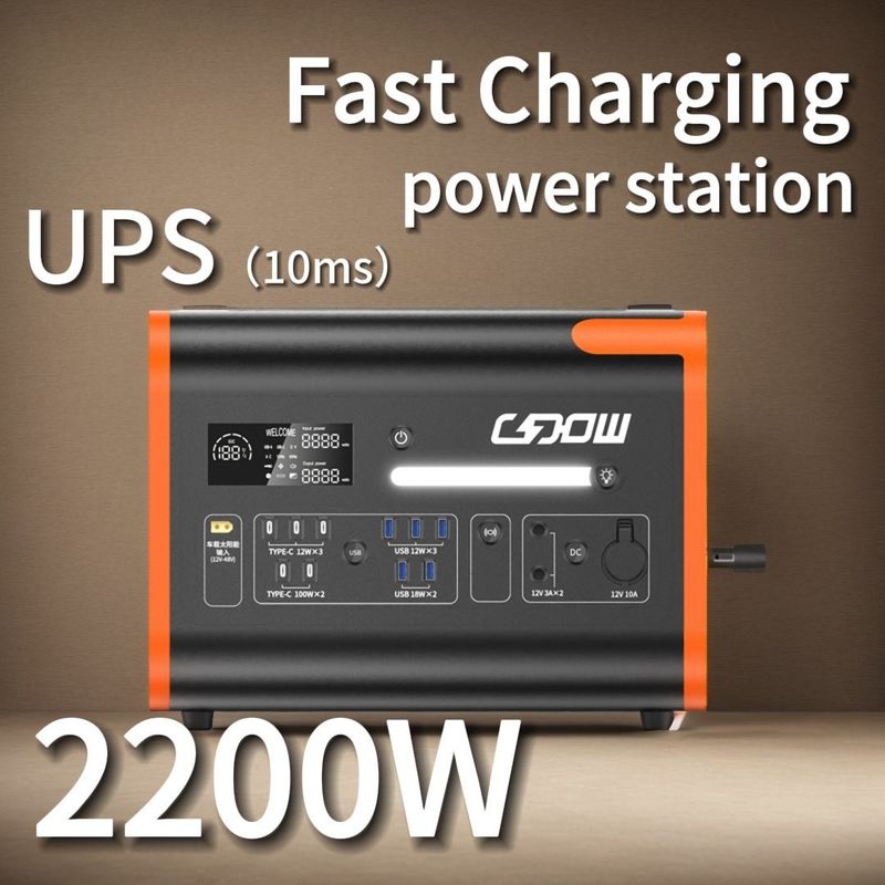 LiFePO4 출력형 2000W 휴대용 태양 발전기 2200W 가정용 태양광 발전소