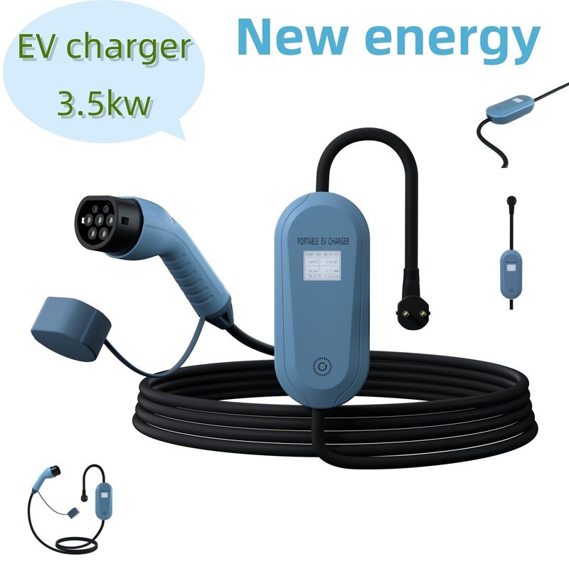 블루 포터블 EV 충전소 3.5kw 모바일 EV 충전기 도로변 사용용