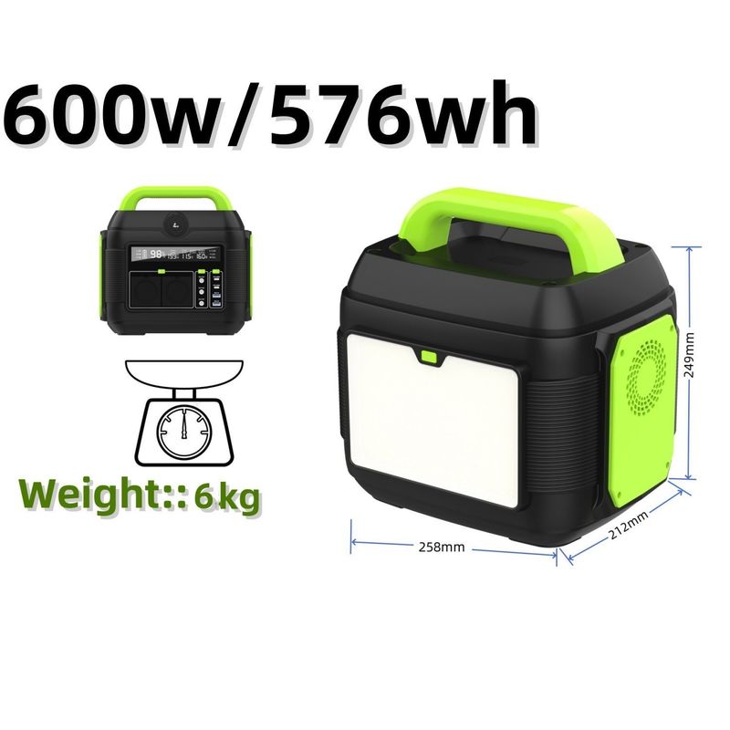 600W258*212*249mm 휴대용 전력 발전소 태양 발전기