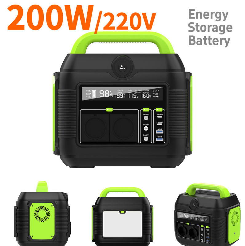 DC1 2 출력 12V-16.8V/6A 200W 휴대용 발전소 캠핑용 태양 발전기