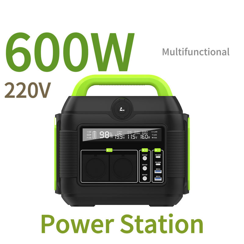 600W 휴대용 발전소 1000W 1500W 가정 및 캠핑용 태양 전지 발전기