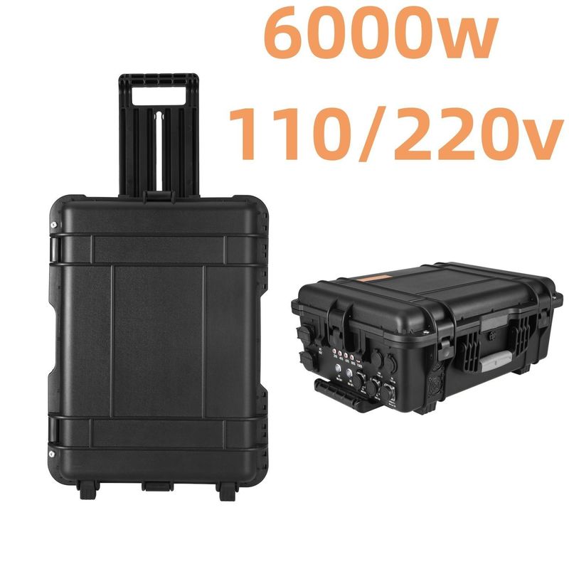 LiFePO4배터리 6000W 휴대용 발전소 야외 활동용 태양 발전기