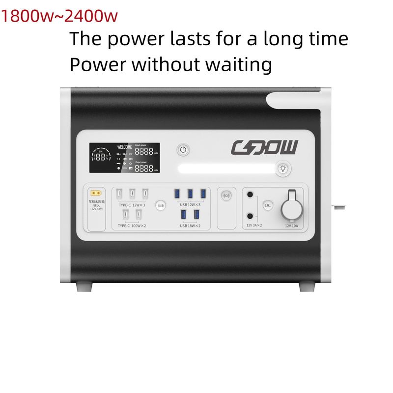 야외 및 가정용 에너지 시스템용 LiFePO4 태양 이동 발전소 발전기 2200W