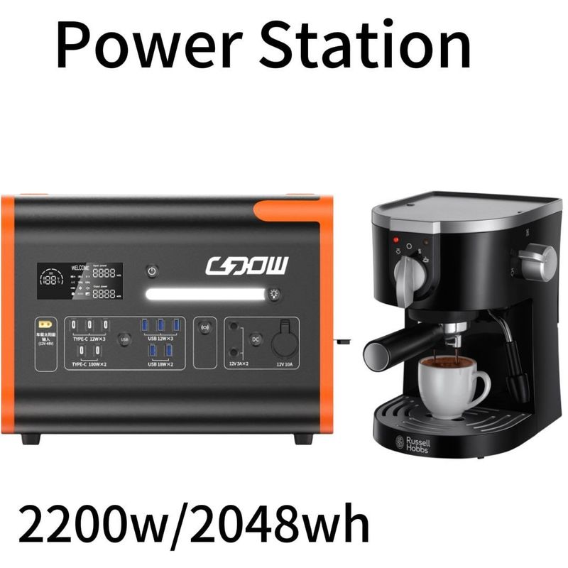 태양광 출력 전력 및 리?? 철 배터리 발전기 2200W AT22용 휴대용 발전소