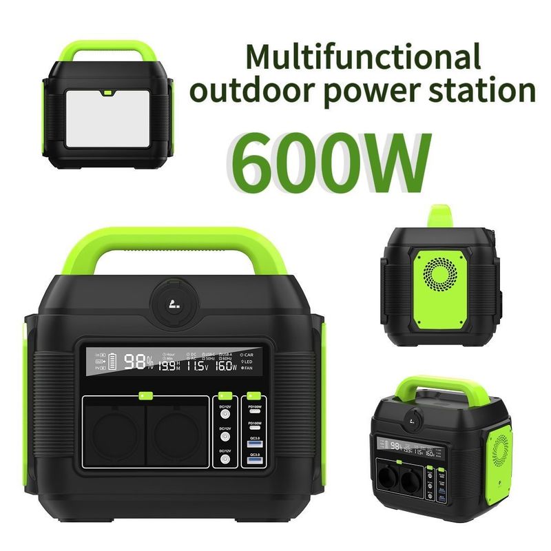 유럽 표준 220V 600W 휴대용 태양 에너지 저장 배터리 전원 은행 여행용