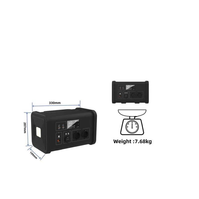 12V-13V/10A DC 출력 700W/537.6wh 캠핑 및 태양 전력용 휴대용 발전소