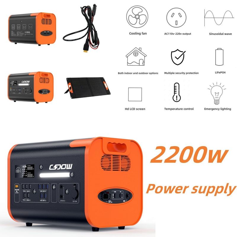 2200W 리?? 배터리 재충전용 태양 발전기