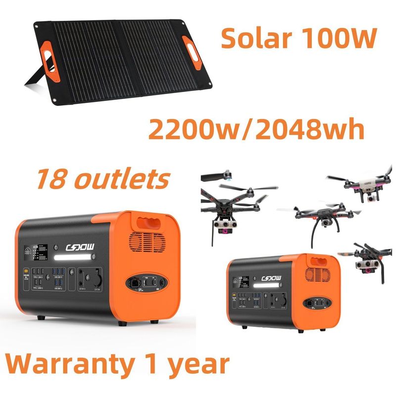 1500W AC 충전 휴대용 이동 전력 발전소 야외 에너지 저장용 2200W/2048Wh