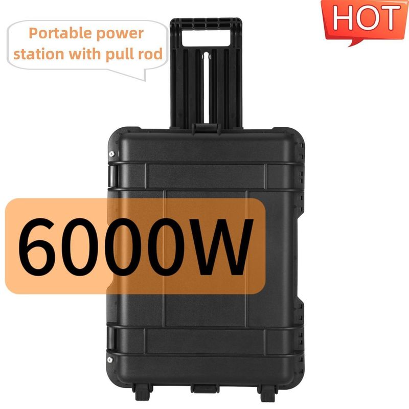 야외 전력 솔루션용 6000W 최고 전력 다기능 휴대용 태양 발전기