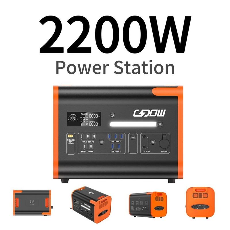 빠른 충전 2200W 2000W 2500W 야외 태양광 에너지 전력 은행 역 전원 공급