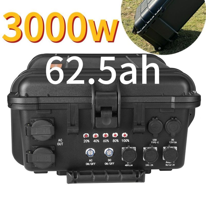 야외 비상 충전 3000W 62.5ah 휴대용 발전소 6-7h 충전 시간