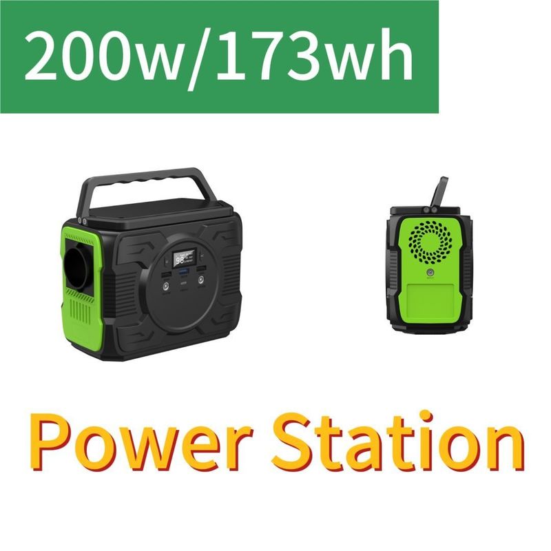 LED 조명으로 휴대용 이동 전력 발전소 AC 출력 전압 110/220V-50Hz/60Hz 200W