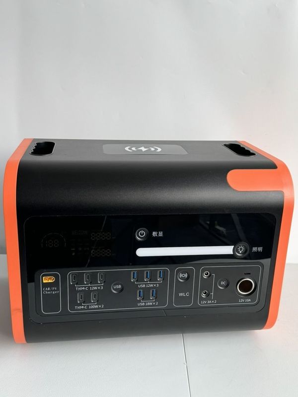 800W 태양 전지 충전 야외 피크닉 전력 모바일 2200W 전력 발전소 테이프 디스플레이