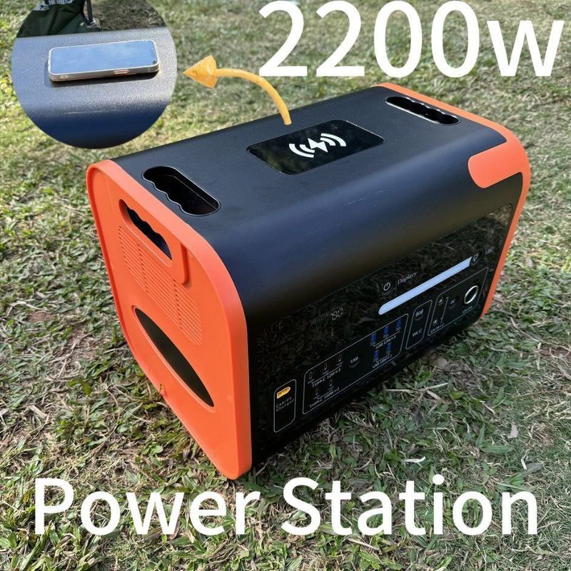 800W 태양 전지 충전 흑색 오렌지 야외 캠핑 휴대용 에너지 허브 2kw 발전소