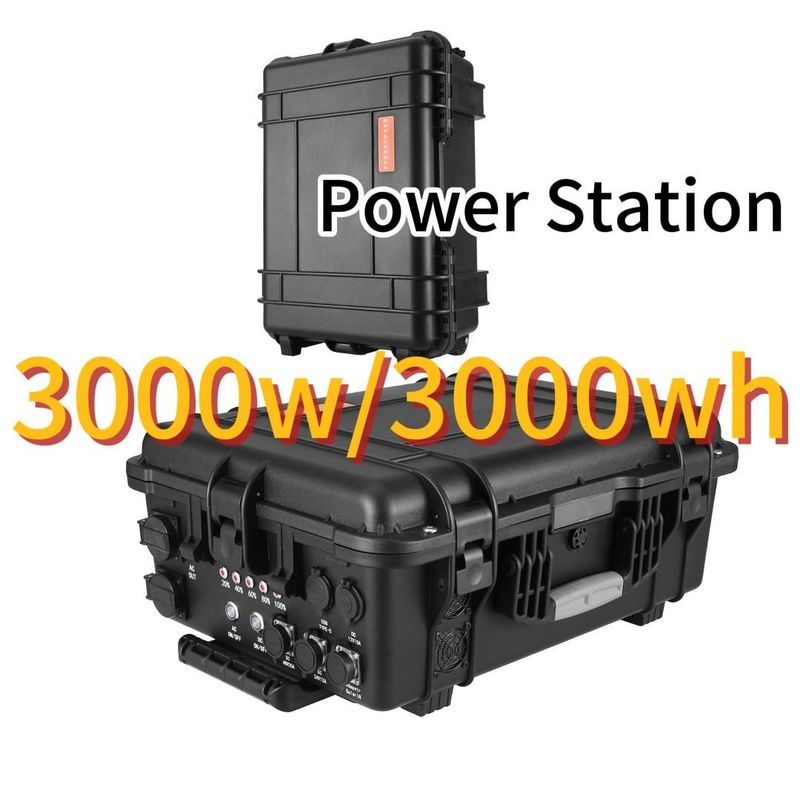 3000W 야외 RV / 밴 캠핑 비상 인버터 이동 전력 발전소 휴대용 당기 막대와 롤리
