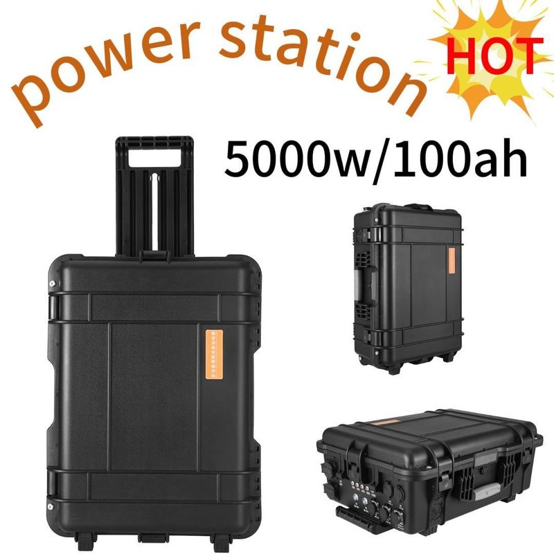 야외 캠핑 태양광 발전소 모든 AC 출력 소켓 4800wh 48V100ah 가족용
