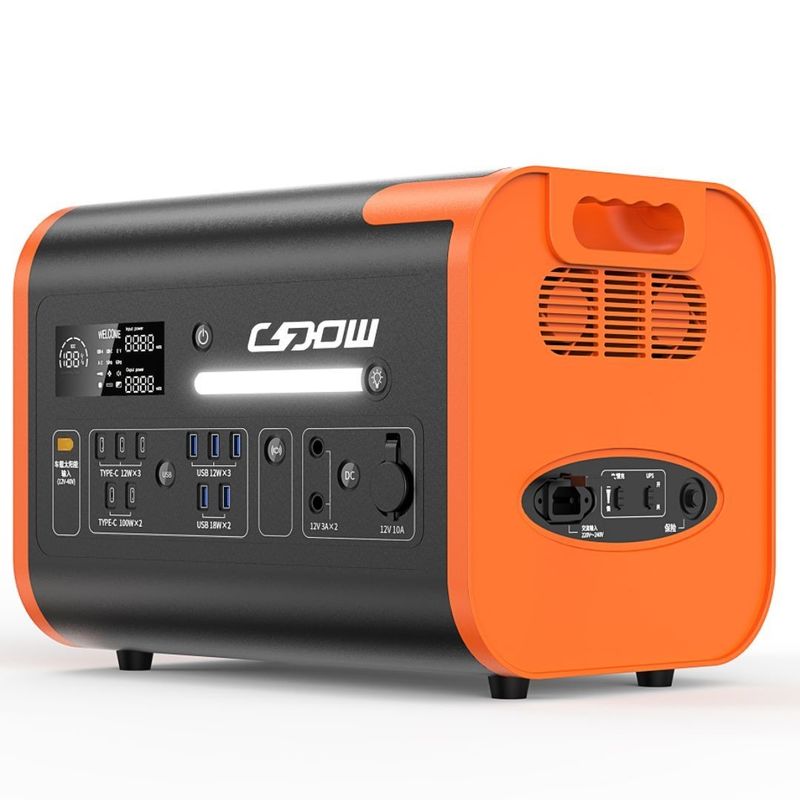 국제 연합 AC 소켓 휴대용 모바일 전원 2200W 무선 충전 태양 발전기