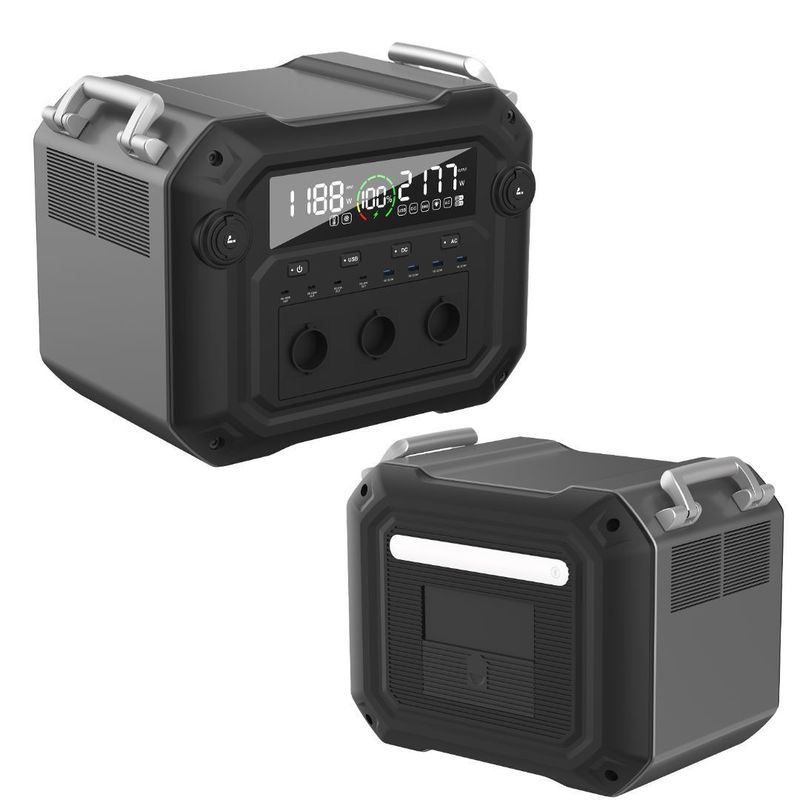 2500W/600W 태양 전지 패널 입력 LiFePO4 에너지 저장 배터리 휴대용 발전소