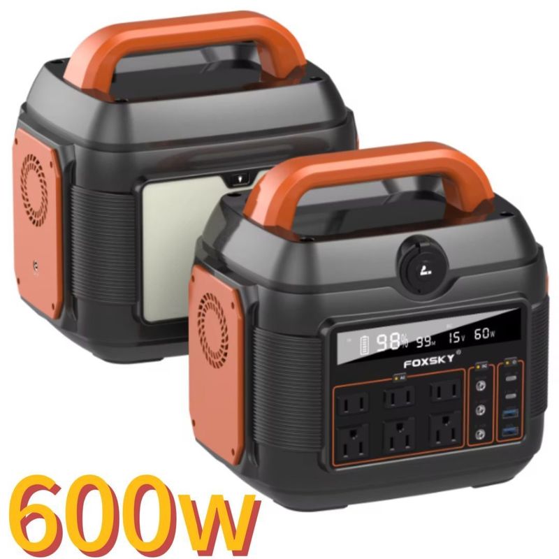 백업 에너지 저장 및 야외 활동용 600W 휴대용 발전소