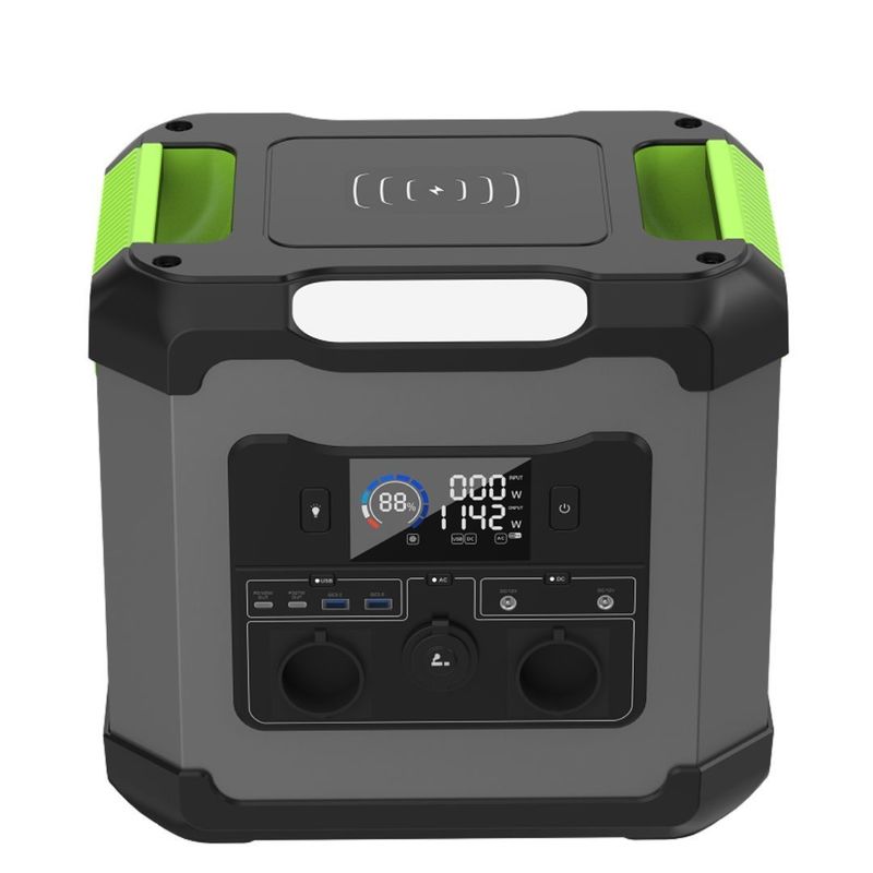 비상 LED 조명 및 5W 무선 충전 야외 캠핑용 1500W 태양 발전기