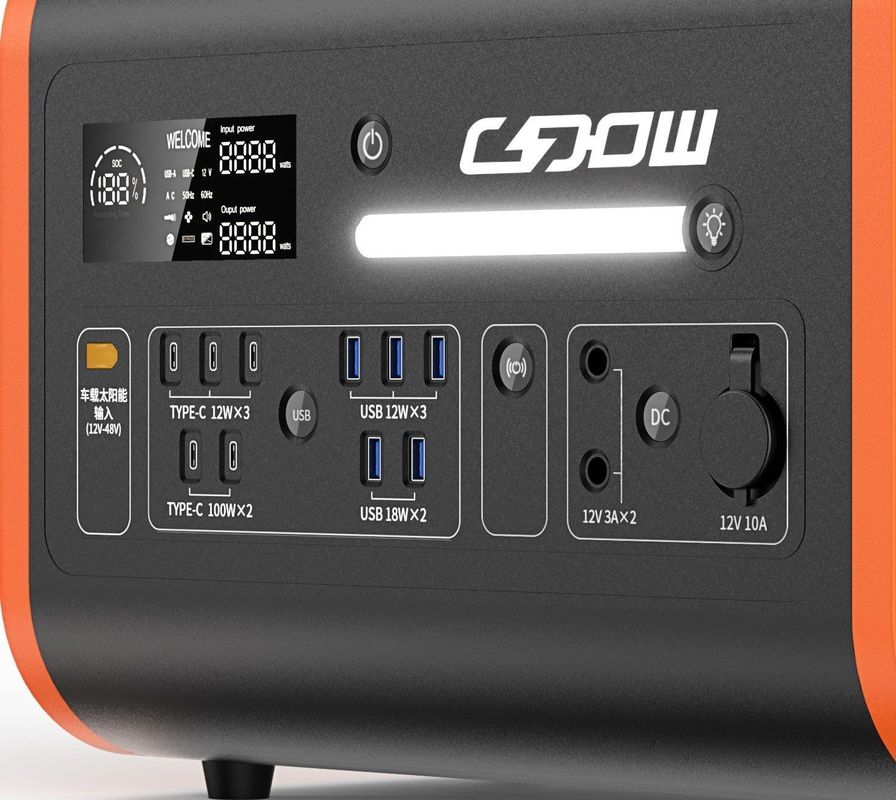2200W 2048wh 태양광 발전소/LiFePO4 휴대용 이동 전력/인버터 순수 시노파