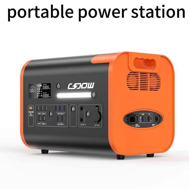 110V/220V 모바일 AC/DC 재충전 2200W 휴대용 발전소 AT22 색상 주황색 검은색