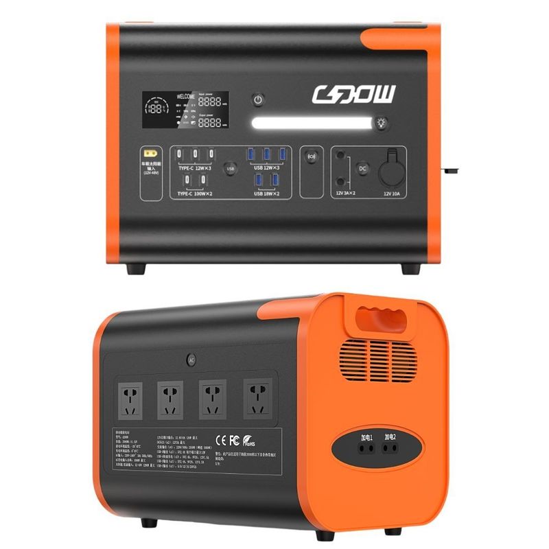 오렌지 검은색 2200W/2048wh AC 순수 시노파 태양 전력 발전소 캠핑용