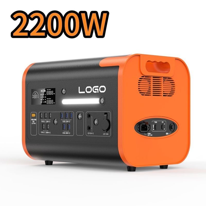 2200W 출력 이동 전력 비상 및 에너지 저장용 휴대용 발전소