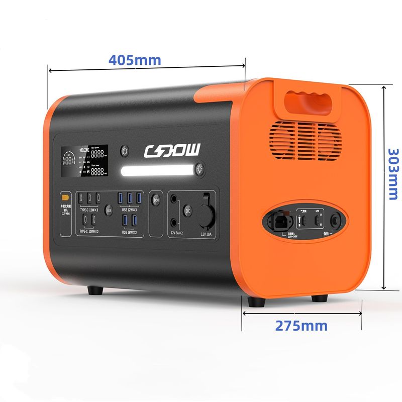 오렌지 300W 휴대용 태양 발전기 캠핑용 40ah/2048wh 모바일 노트북 발전소
