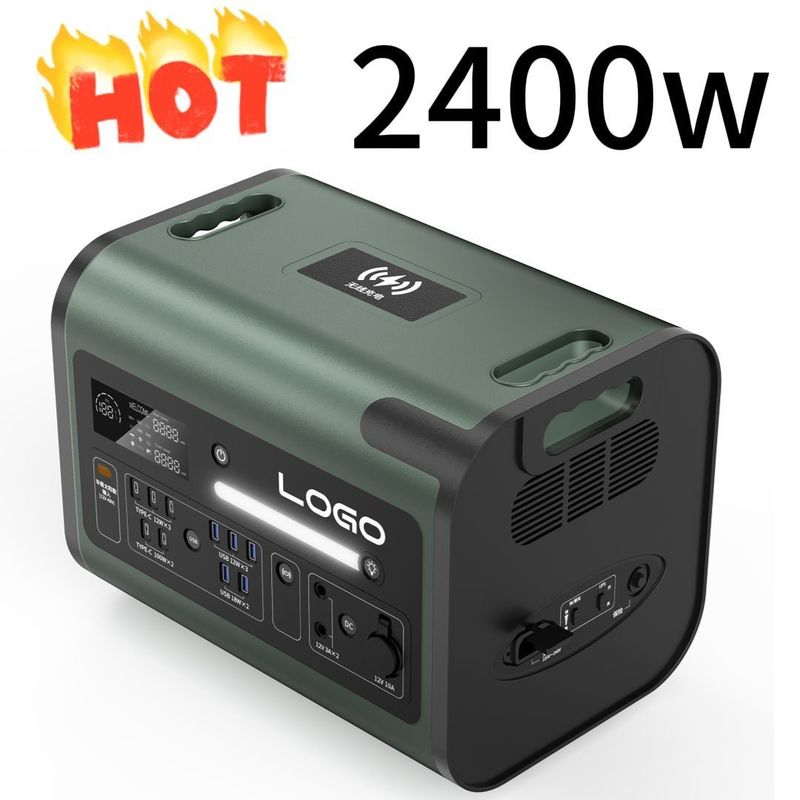 커스터마이징 가능한 C 타입과 90분 충전 시간 2400W 야외 이동 전력 발전소